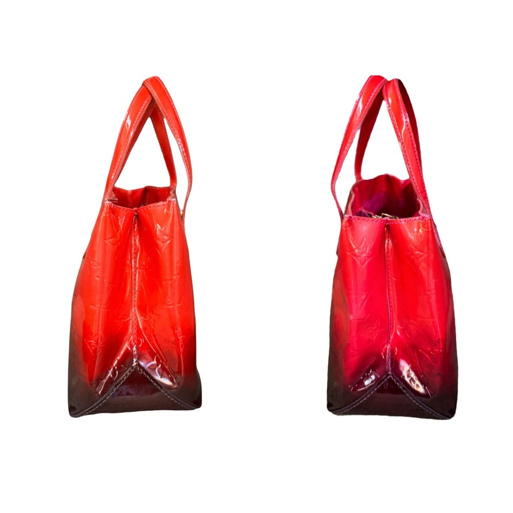🌟 Louis Vuitton LV Vernis Monogram Ombré Degrade Wilshire PM Red w/ COA❤️ - Picture 4 of 11